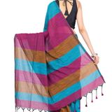 Handloom Multicolored Big Strips Saree