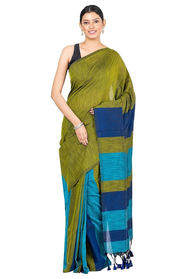 Handloom Multicolored Big Strips Saree