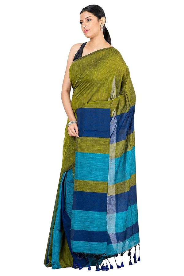 Handloom Multicolored Big Strips Saree