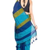 Handloom Multicolored Big Strips Saree