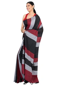 Handloom Multicolored Big Strips Saree