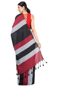 Handloom Multicolored Big Strips Saree
