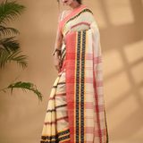 Handloom Dhanekhali Woven Cotton Saree - Cream