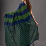 Handloom Multicolored Strips Saree - Cotton, Cotton (CK)