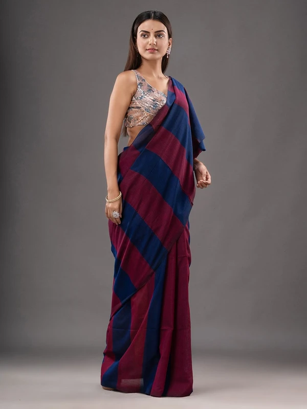 Handloom Multicolored Strips Saree