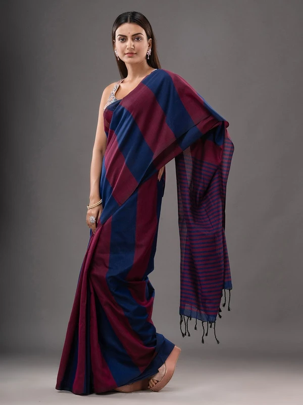 Handloom Multicolored Strips Saree