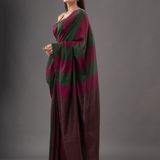 Handloom Multicolored Strips Saree - Cotton, Cotton (CK)