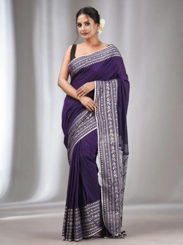 Handloom Ganga Jamuna Woven Border Saree - Gigas