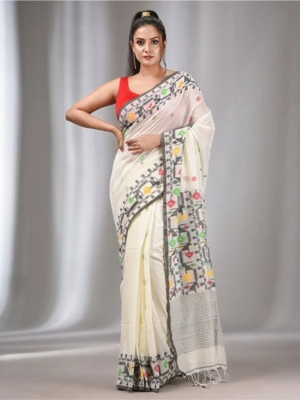 Handloom Woven Nayantara Jamdani - White