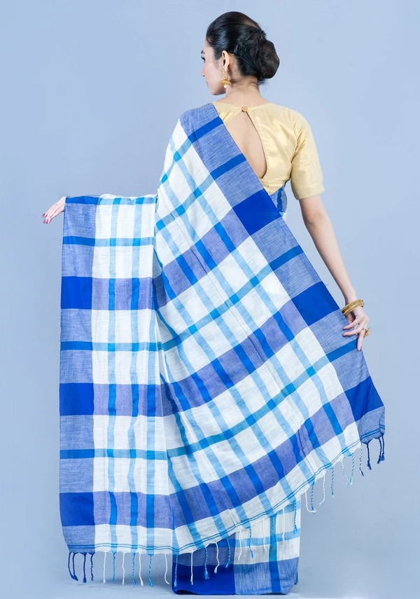 Handloom By-Colored Check Saree