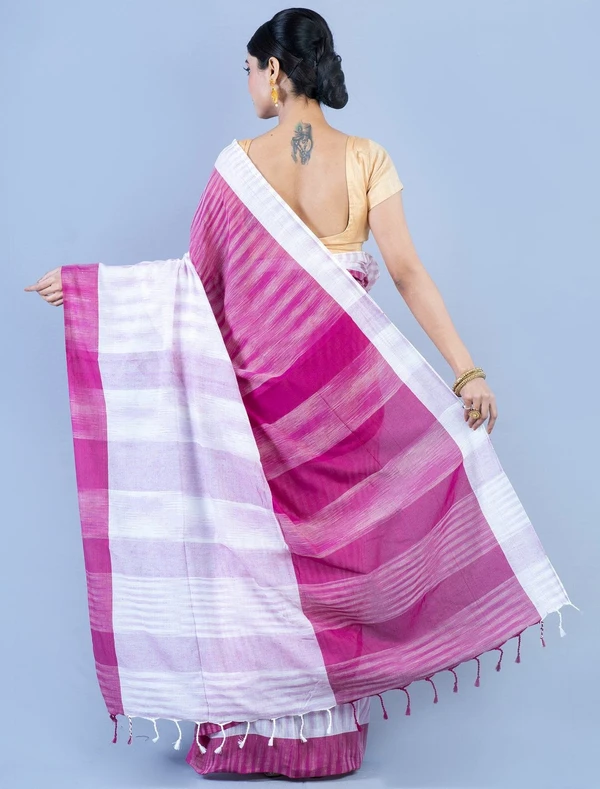 Handloom Two Colored Ikkat Jharna Saree - Purple