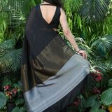Handloom Solid Color 2D Pallu Saree - Black, Cotton, Cotton (CK)