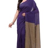 Handloom Solid Color Slab Pallu Saree - Flirt, Cotton, Cotton (CK)