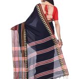 Handloom Traditional Woven Temple Border Saree - Black