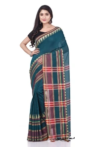 Traditional Woven Temple Border Saree - Sea Green