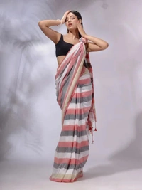 Handloom Contrast Colored Check Saree - Alto