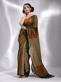 Handloom Multicolored Strips Saree - Sahara