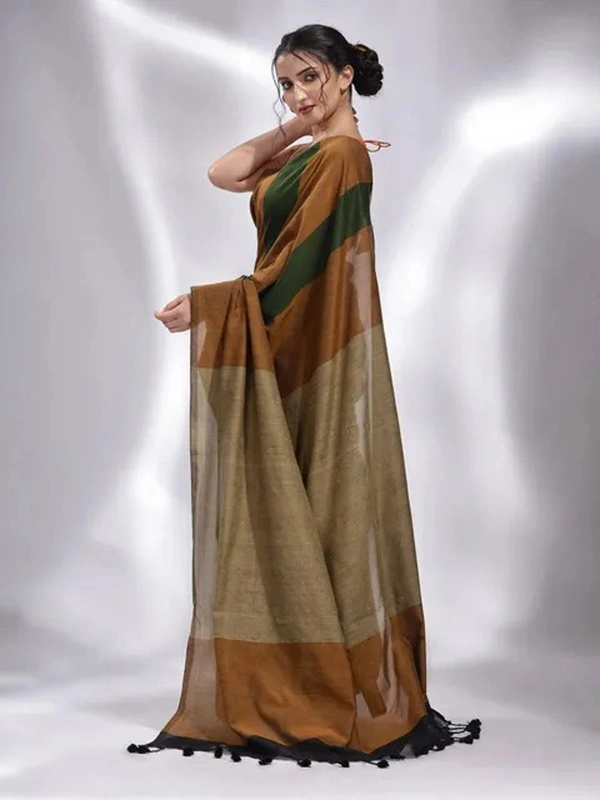 Handloom Multicolored Strips Saree - Sahara