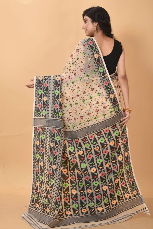 Handloom Traditional Woven Soft Jamdani - Beige, Soft, Soft