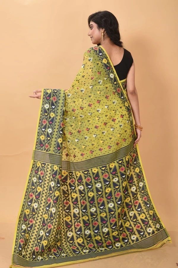 Handloom Traditional Woven Soft Jamdani - Golden Fizz, Soft