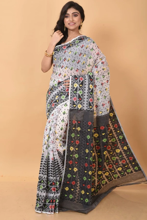 Handloom Traditional Woven Soft Jamdani - White, Soft