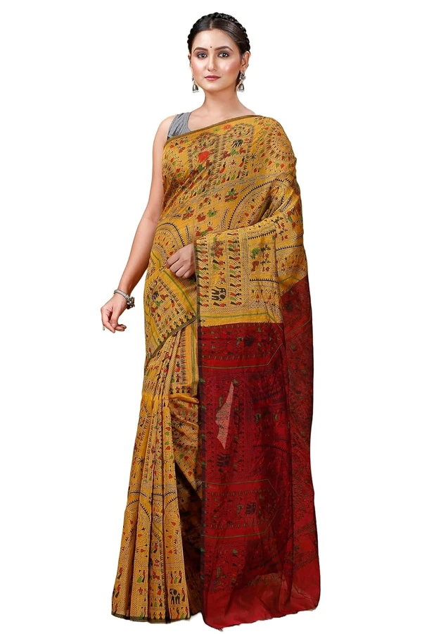 Handloom Madhubani Block Print Sarees