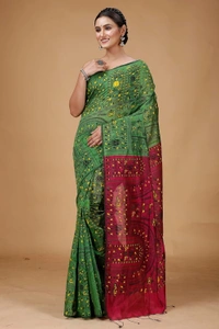 Handloom Madhubani Block Print Sarees