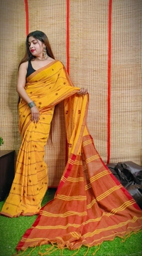 Handloom Woven Motive Saree - Gold