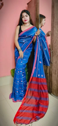 Handloom Woven Motive Saree - Blue