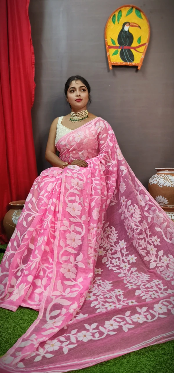 Aditi Handloom Floral Woven Soft Jamdani