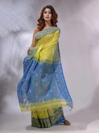 Handloom Woven Border Saree - Golden Fizz