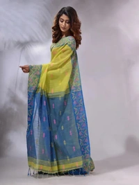 Handloom Woven Border Saree - Golden Fizz