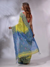 Handloom Woven Border Saree - Golden Fizz