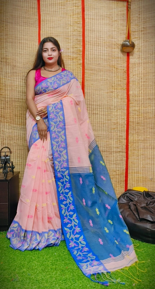 Handloom Woven Border Saree - Your Pink