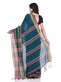 Handloom Traditional Woven Temple Border Saree - Sea Green