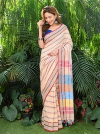 Traditional Woven Border Saree - Pot Pourri