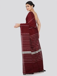 Handloom Cotton Khesh Saree - Brown, Cotton, Cotton