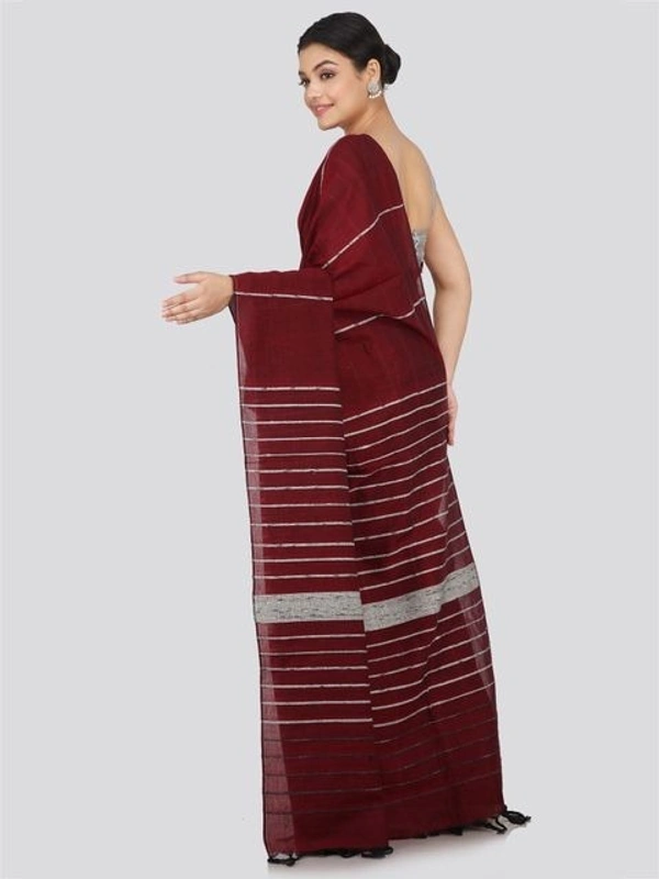 Handloom Cotton Khesh Saree - Brown, Cotton, Cotton