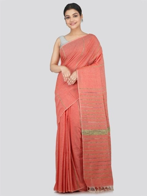 Handloom Cotton Khesh Saree - Beauty Bush, Cotton, Cotton