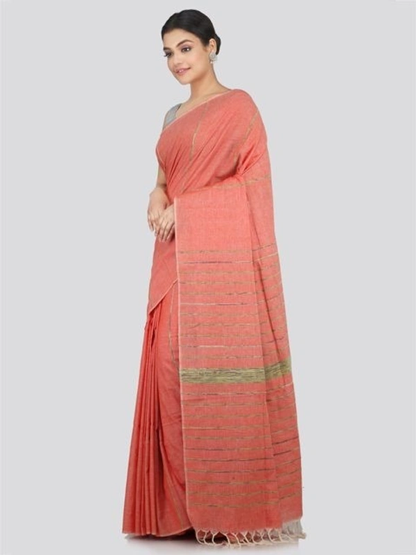 Handloom Cotton Khesh Saree - Beauty Bush, Cotton, Cotton