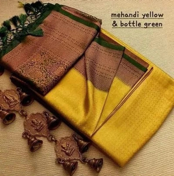 Kanjeevaram Art Silk Woven Design Sarees - Old Gold, Art Silk