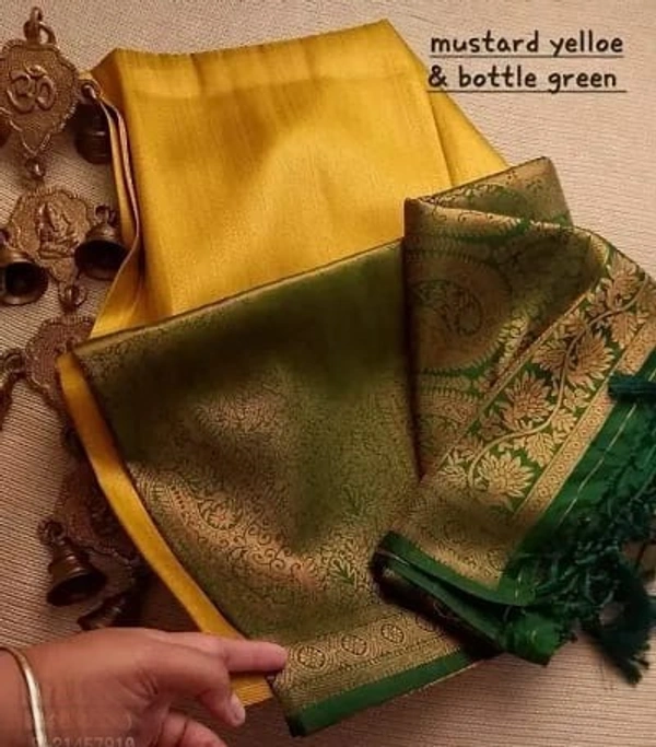 Kanjeevaram Art Silk Woven Design Sarees - Mustard Yellow, Art Silk