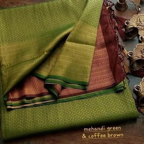 Kanjeevaram Art Silk Woven Design Sarees - Cactus, Art Silk