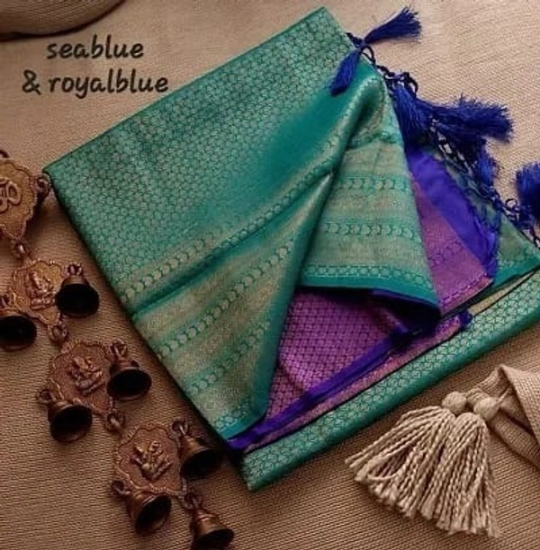 Kanjeevaram Art Silk Woven Design Sarees - Watercourse, Art Silk