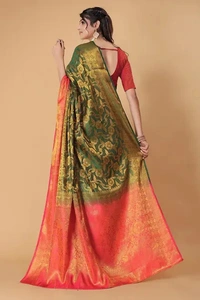 Kanjeevaram Art Silk Woven Design Sarees - Japanese Laurel