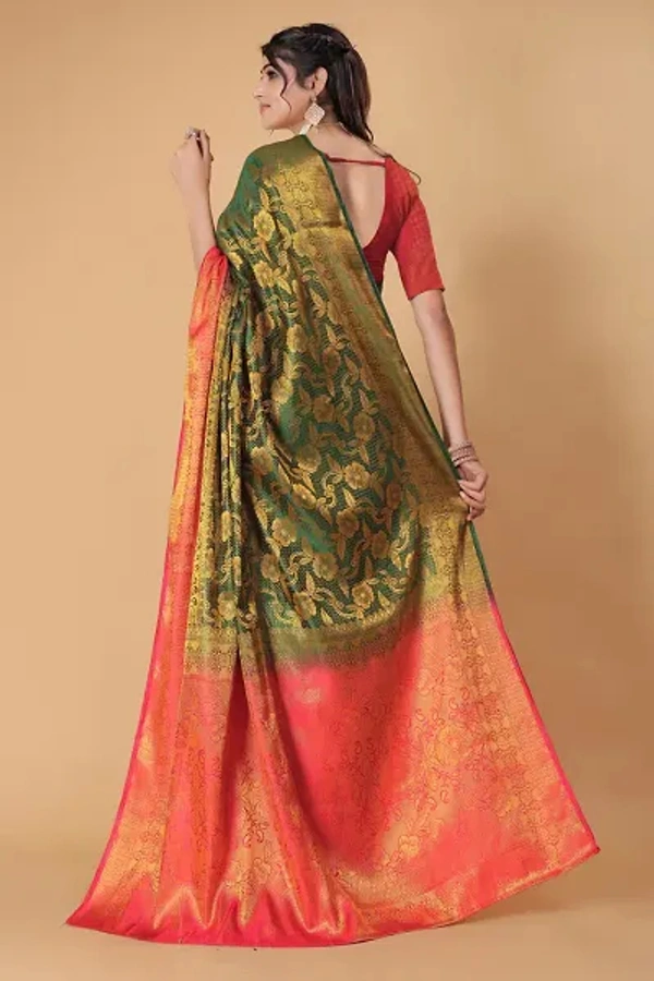 Kanjeevaram Art Silk Woven Design Sarees - Japanese Laurel