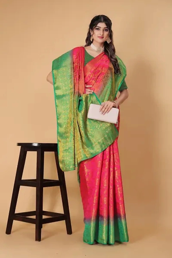 Kanjeevaram Art Silk Woven Design Sarees - Red