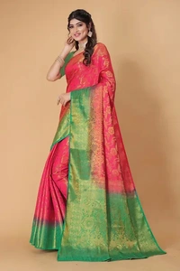 Kanjeevaram Art Silk Woven Design Sarees - Red