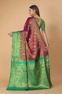 Kanjeevaram Art Silk Woven Design Sarees - Electric Violet