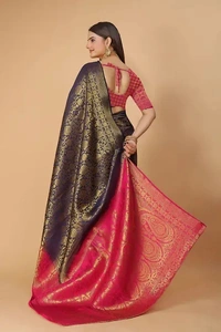 Kanjeevaram Art Silk Woven Design Sarees - Cherry Pie